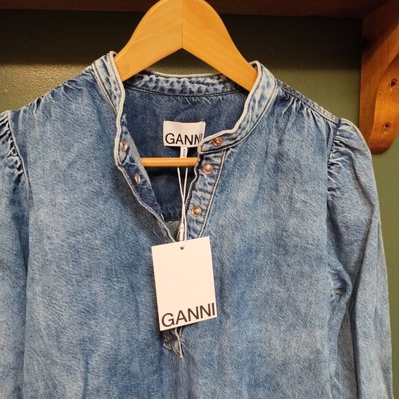 Ganni | Oversized Denim Blouse/ Shirt - Picture 2 of 5
